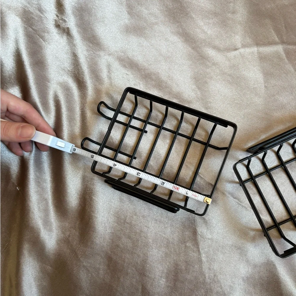 Set of 2 Black Metal Soap/Loofah Holders